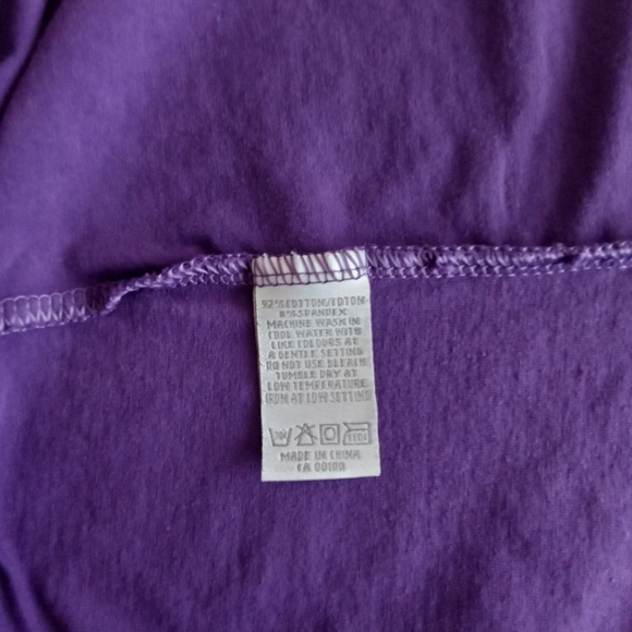 Pure Alfred Sung Purple V Neck T-shirt XL - Picture 5 of 5